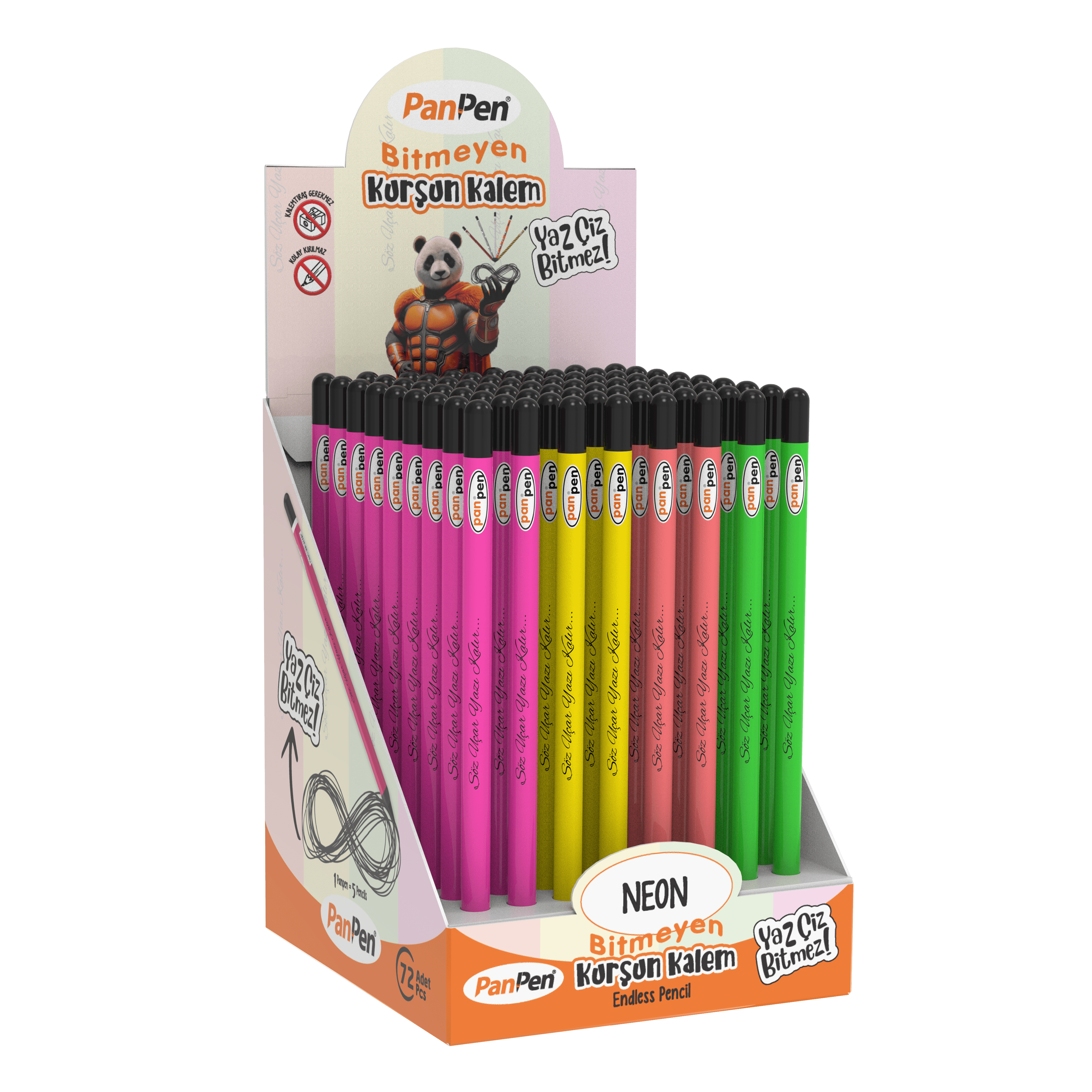 Neon Bitmeyen Kurşun Kalem