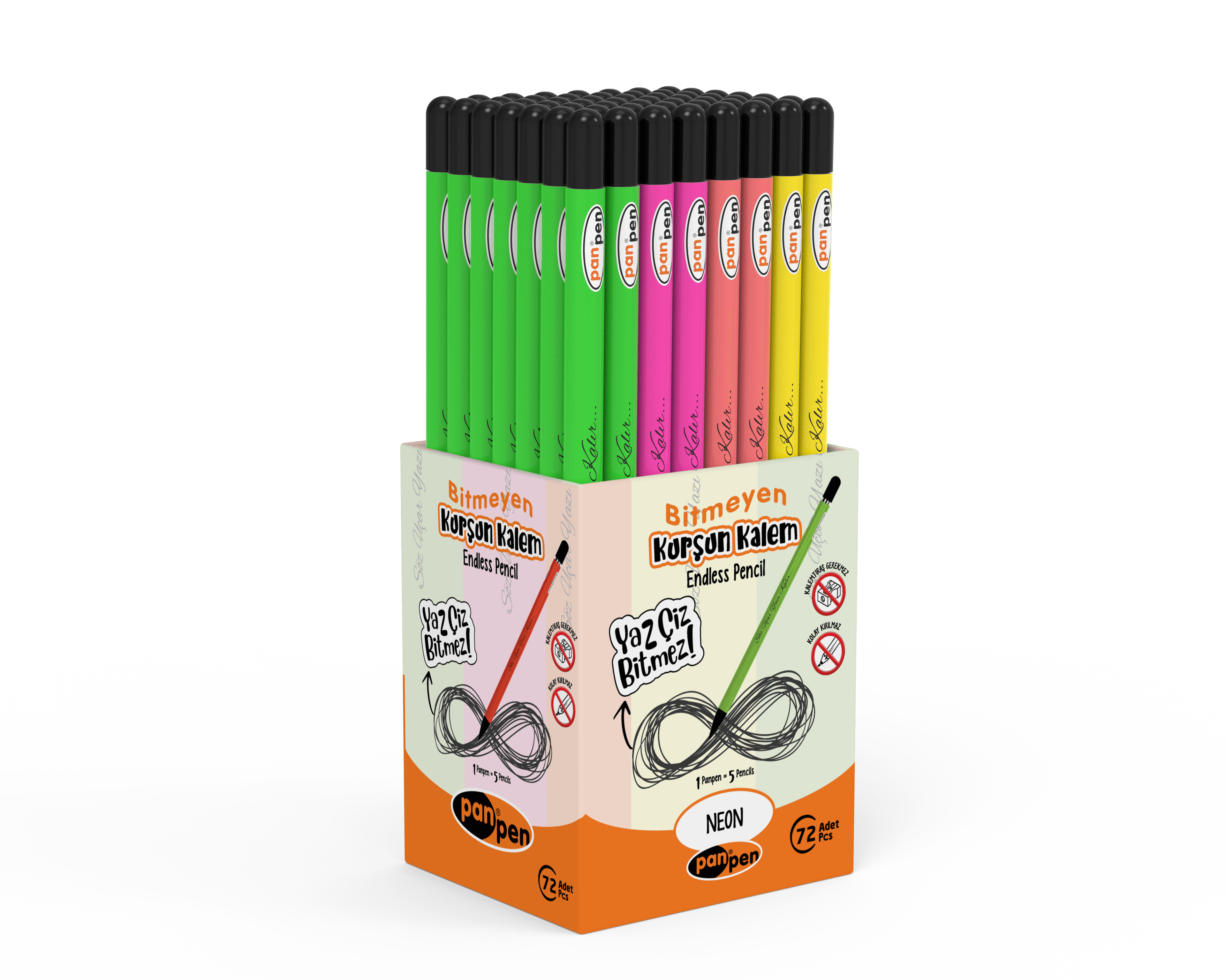 Neon Bitmeyen Kurşun Kalem