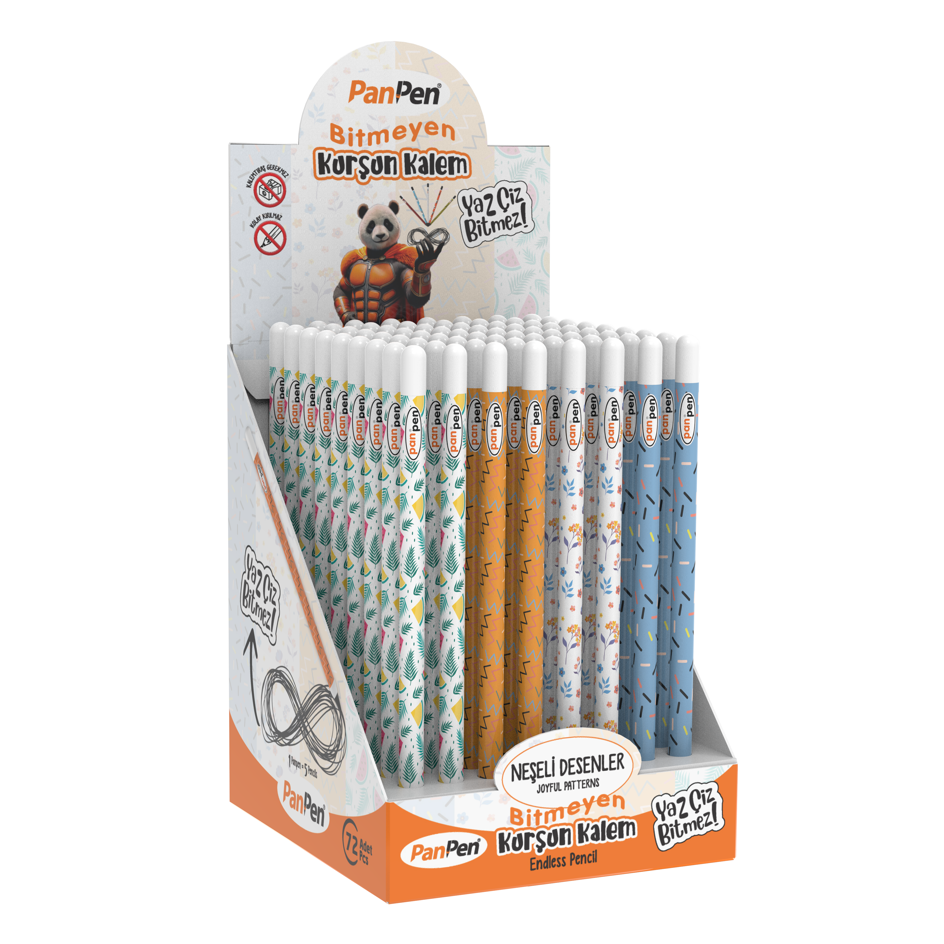 Neşeli Desenler Bitmeyen Kurşun Kalem