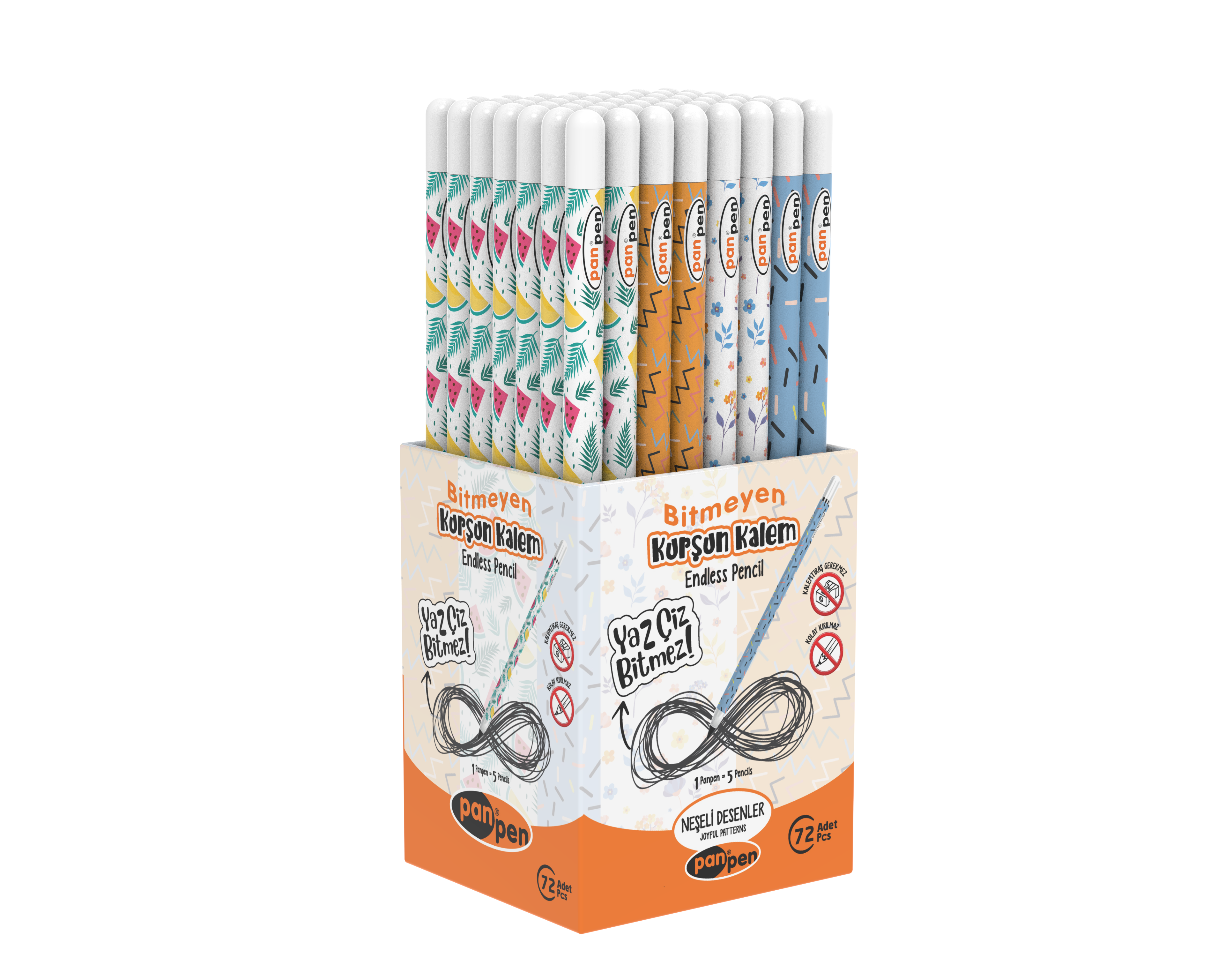 Neşeli Desenler Bitmeyen Kurşun Kalem