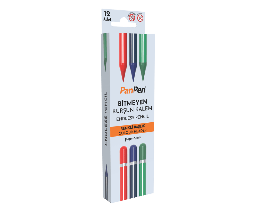Renkli Başlık Bitmeyen Kurşun Kalem