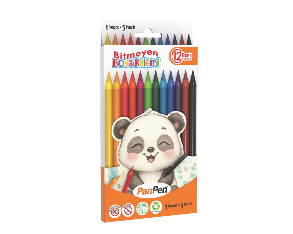 Bitmeyen Boya Kalemi 12 Renk